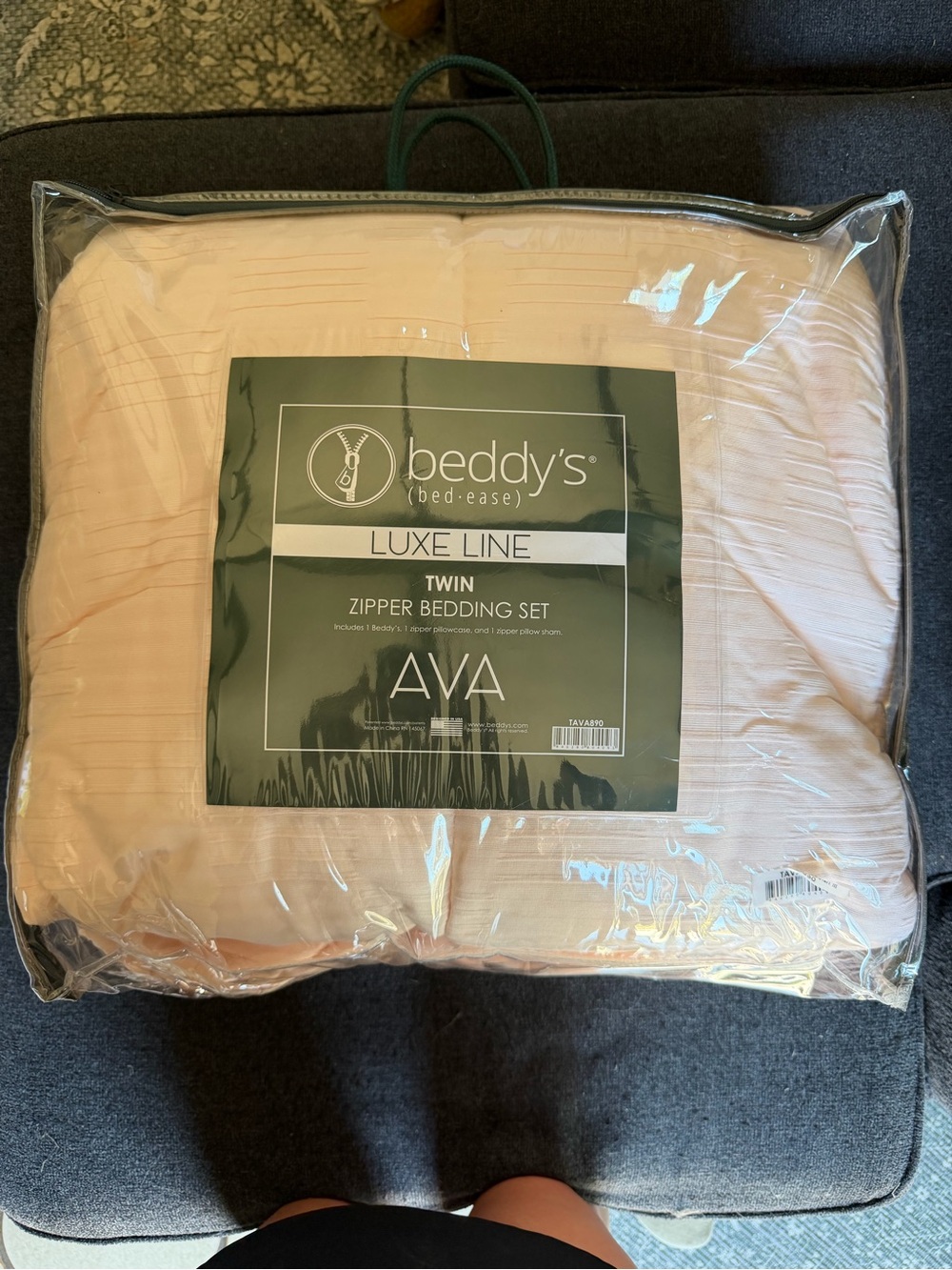 Beddy's Luxe Line AVA Twin Zipper Bedding Set — Soft Light Pink